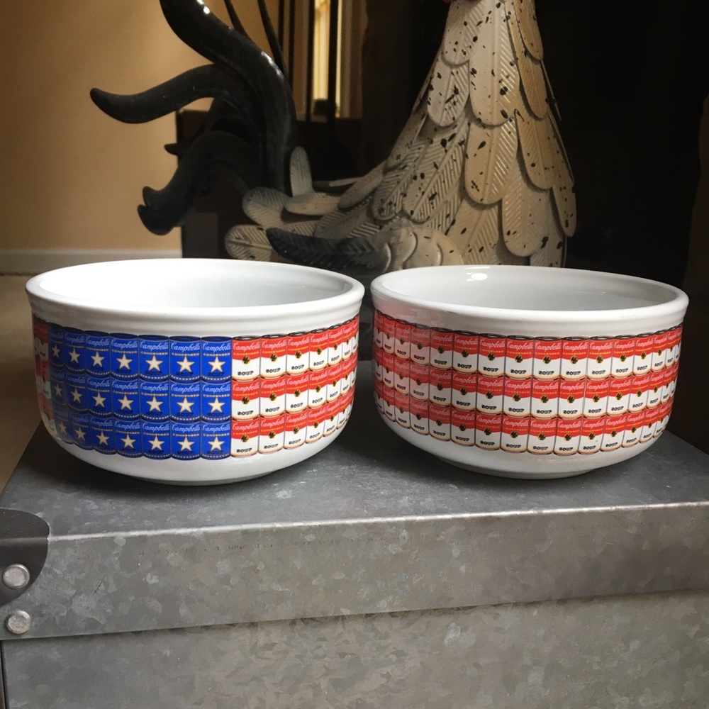 Campbell Soup Co. “Soup Cans Flag” Soup Bowls (Pair)